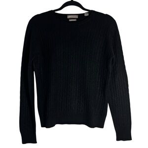 Valerie Separates 100% Cashmere Black Cable Knit Small Sweater
